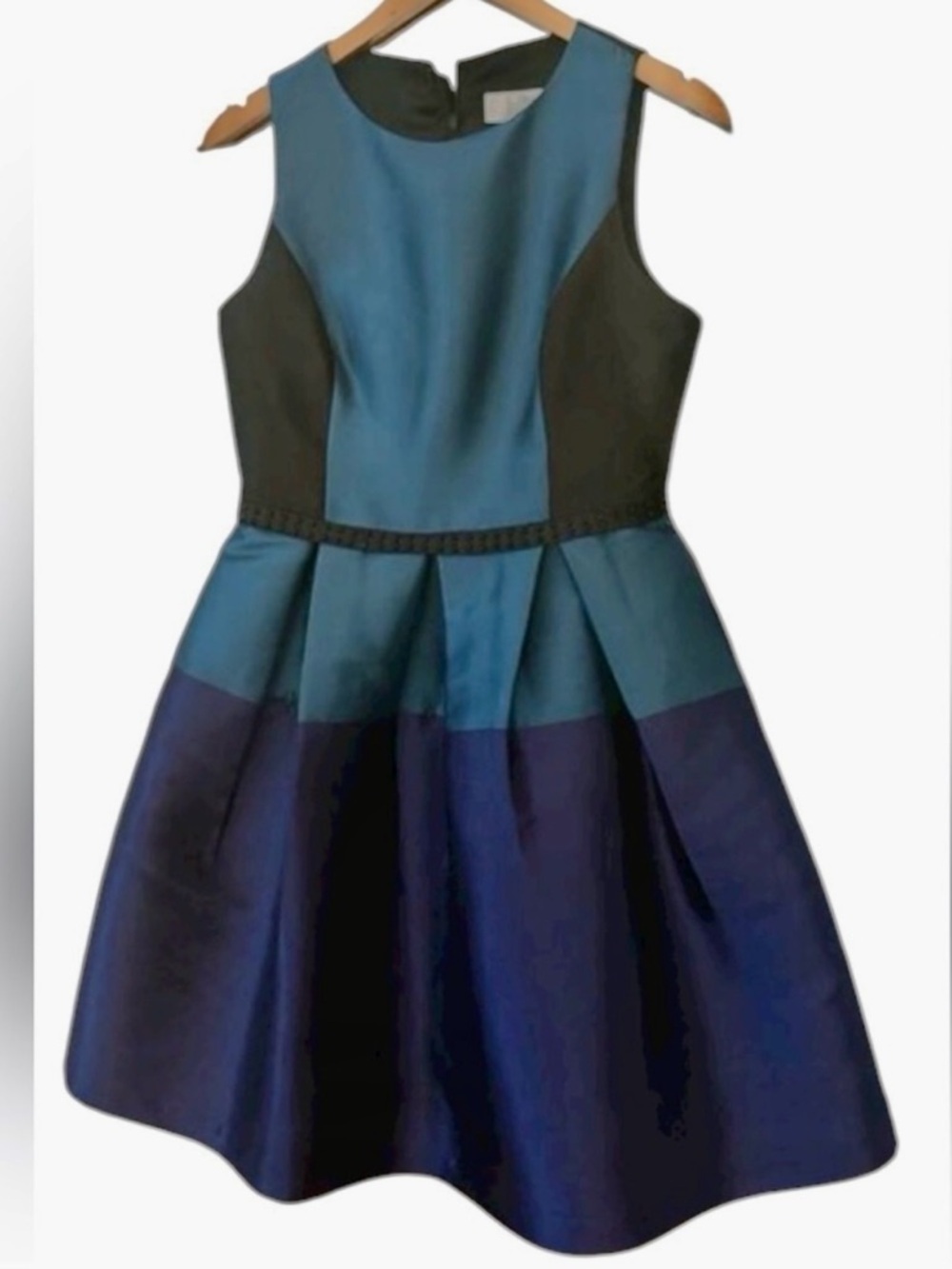 Belle Badgley Mischka Color Block Beaded Cocktail Dress Size 4
